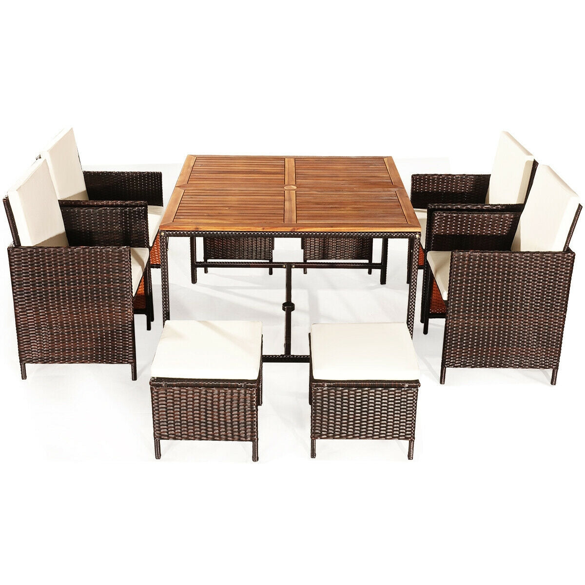 9 Pc. Patio Rattan Set