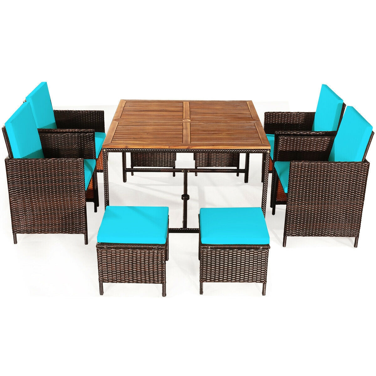 9 Pc. Patio Rattan Set