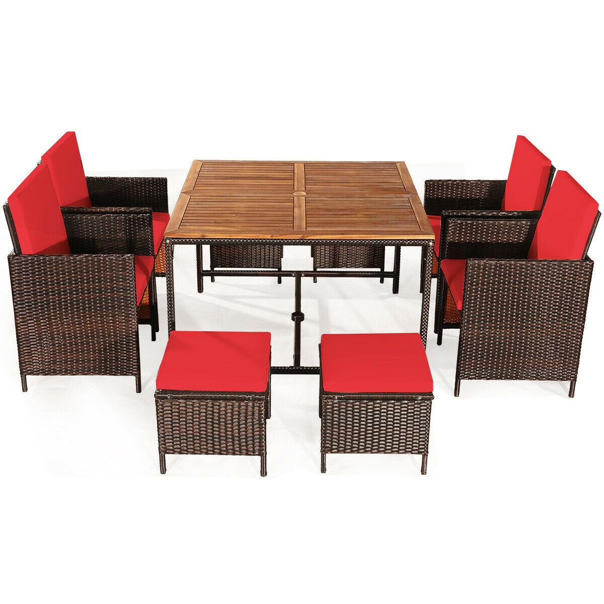 9 Pc. Patio Rattan Set