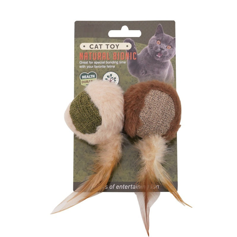Mint + Feather Catnip Toys