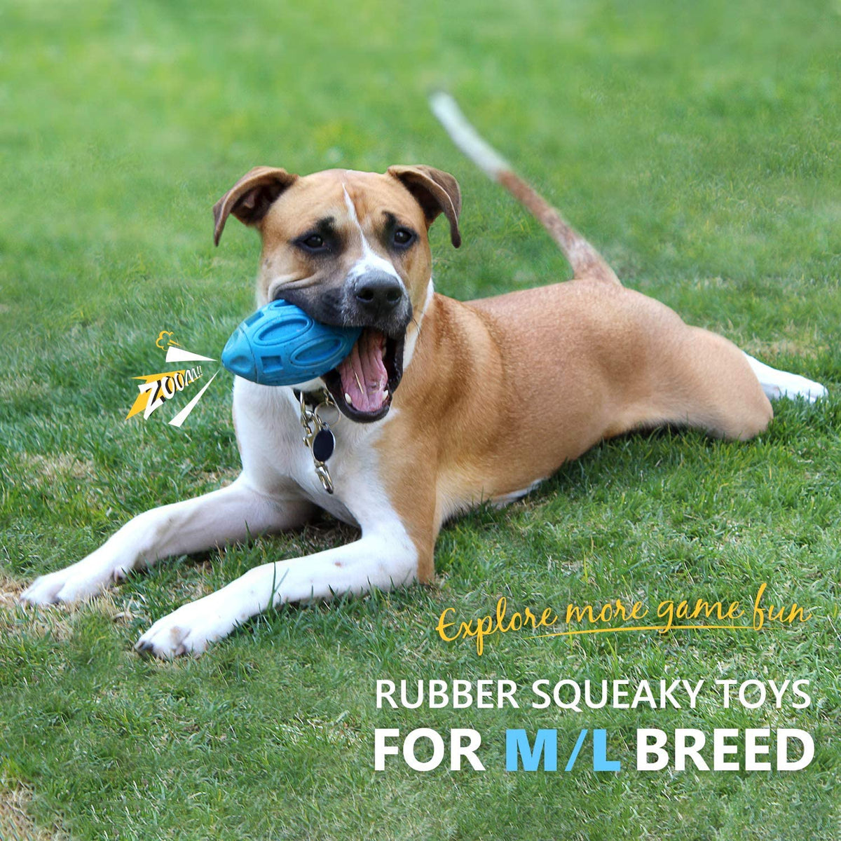Rubber Rugby Sounding Dog Ball
