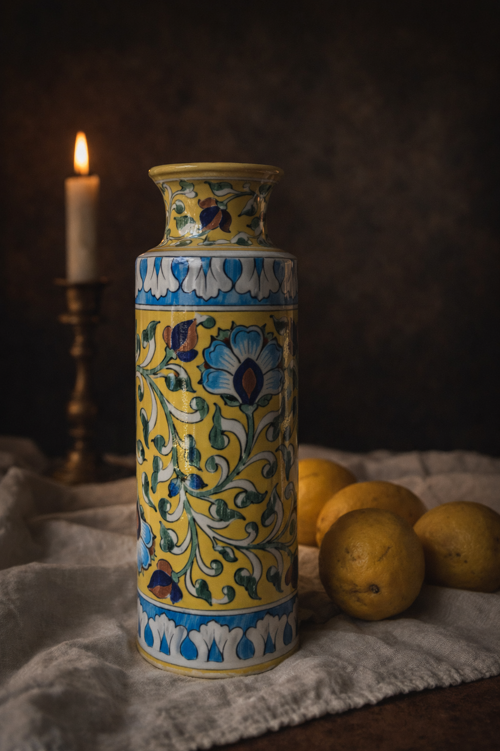 Hand-painted Mughal Vase
