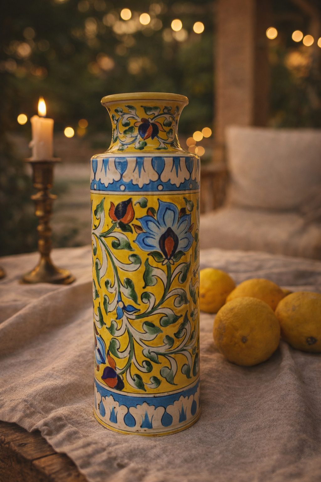 Hand-painted Mughal Vase