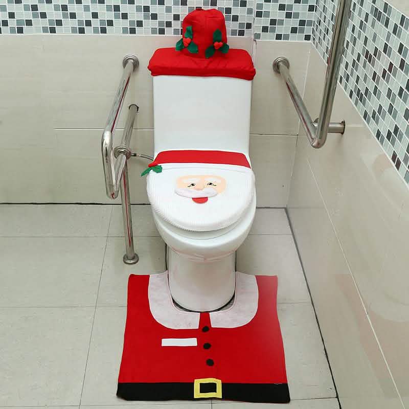 3Pc. Christmas Bathroom Decor Set
