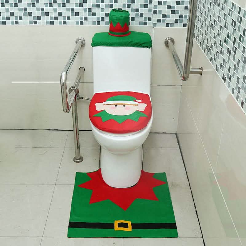 3Pc. Christmas Bathroom Decor Set