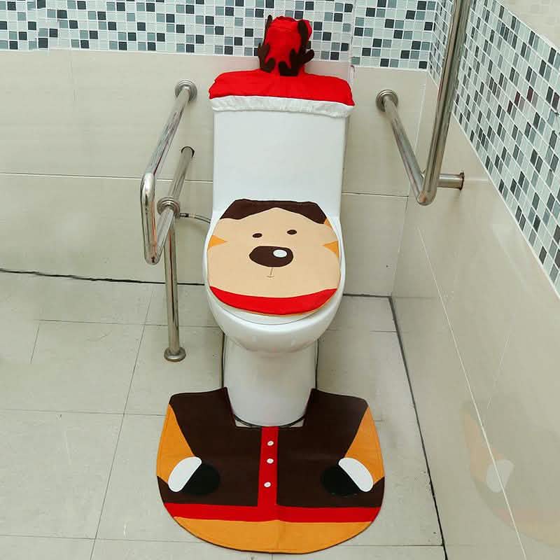 3Pc. Christmas Bathroom Decor Set