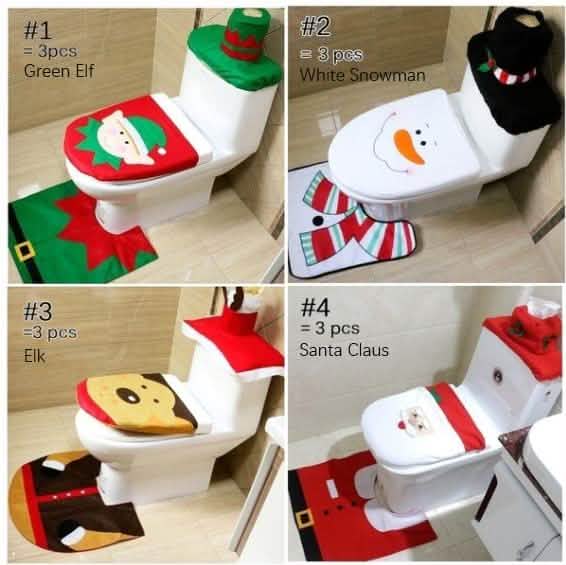 3Pc. Christmas Bathroom Decor Set