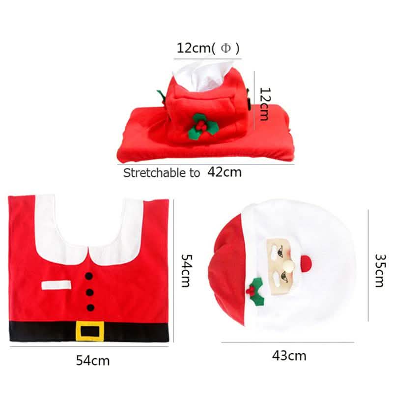 3Pc. Christmas Bathroom Decor Set