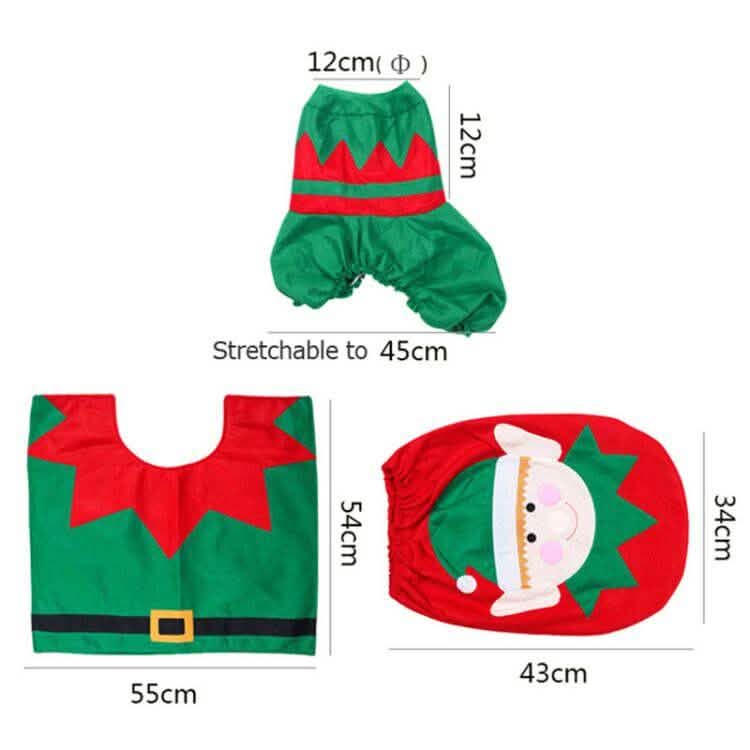 3Pc. Christmas Bathroom Decor Set