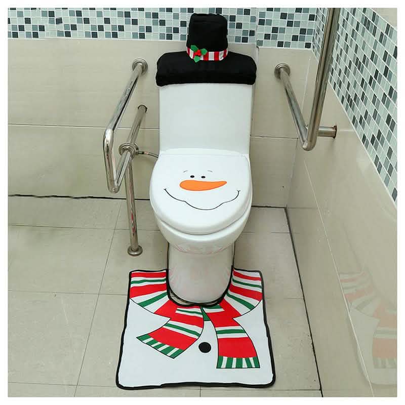 3Pc. Christmas Bathroom Decor Set