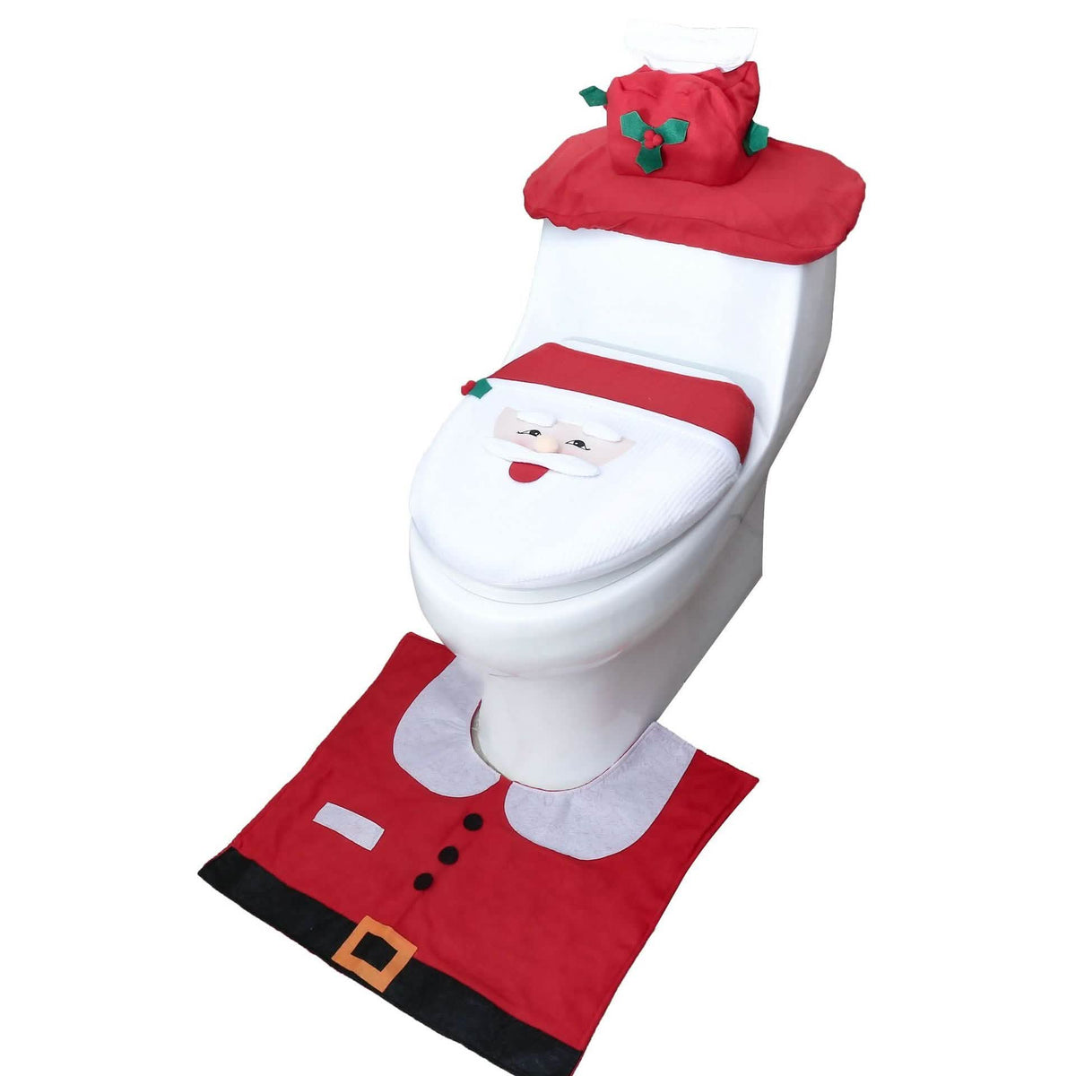 3Pc. Christmas Bathroom Decor Set