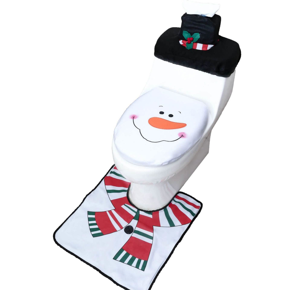 3Pc. Christmas Bathroom Decor Set