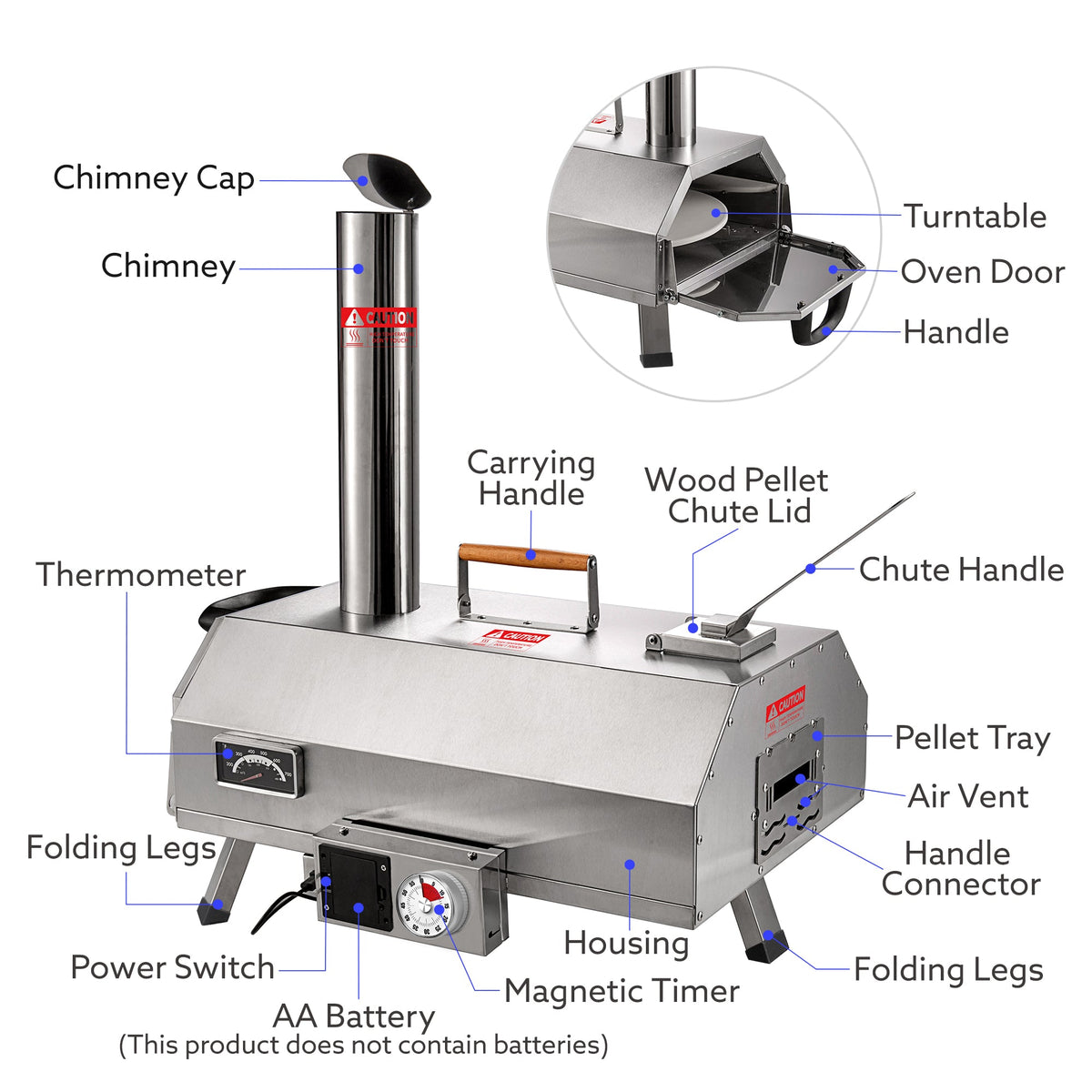 SS  Portable Wood Fired Pizza Oven