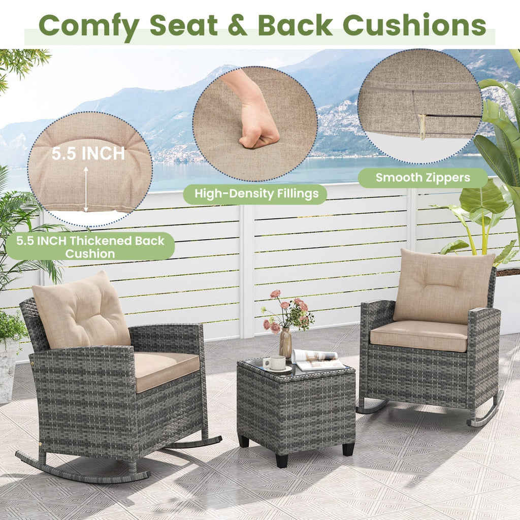 Patio Rocking Chair/Table Set