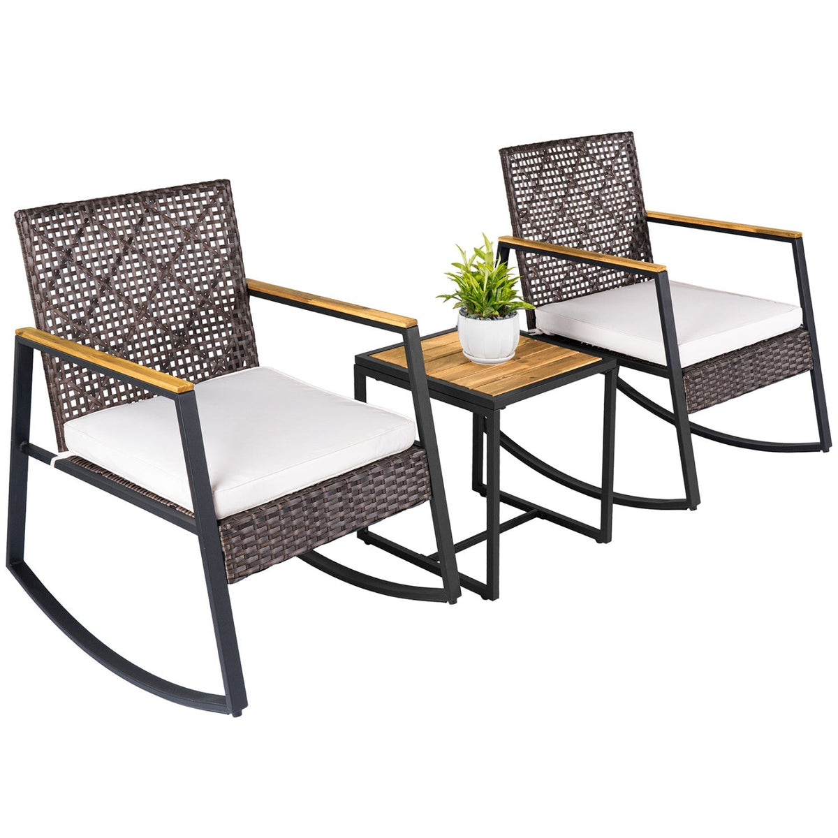 Wicker Rocking Chair/Table Set