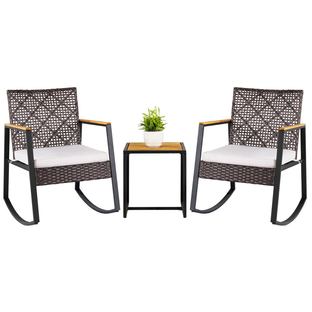 Wicker Rocking Chair/Table Set