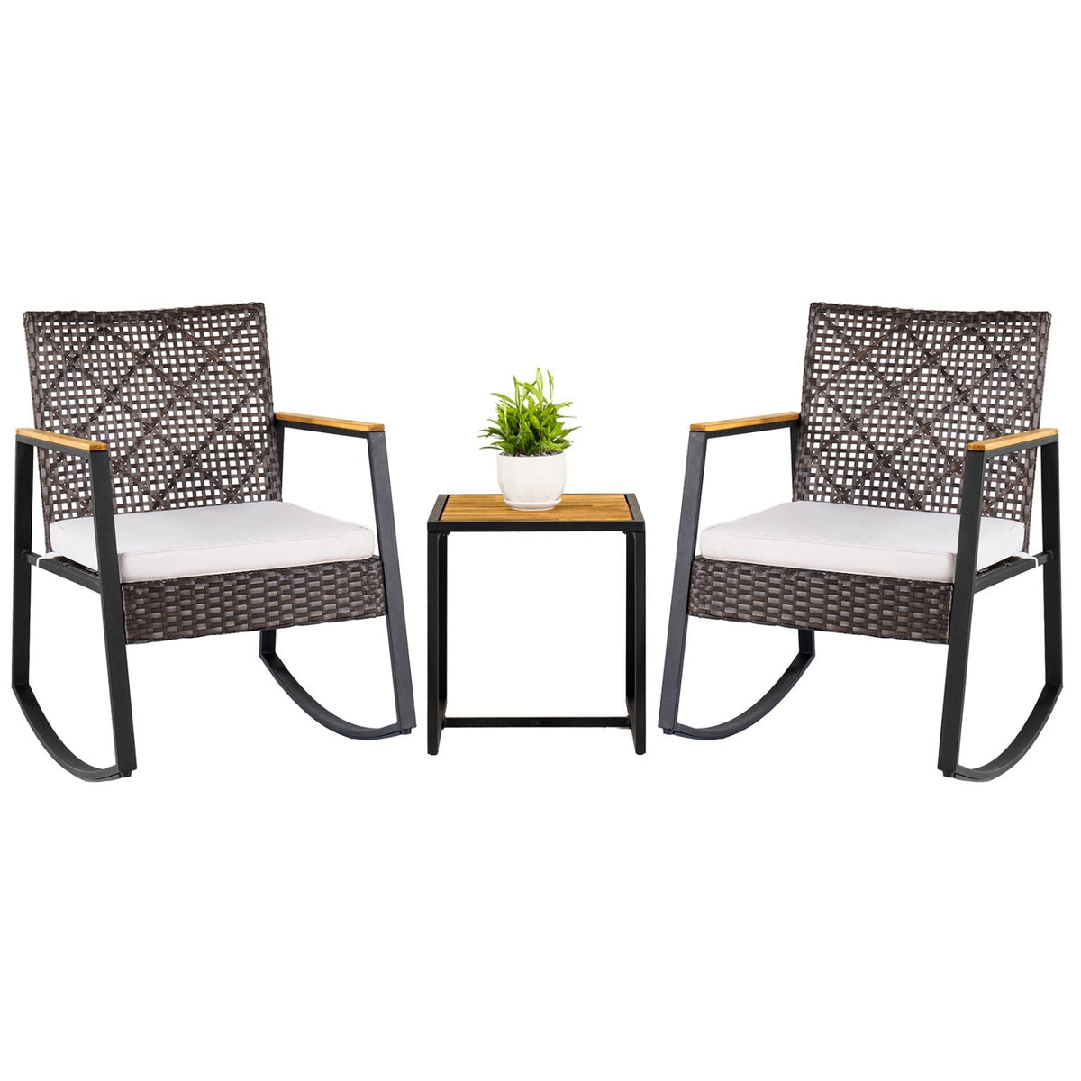 Wicker Rocking Chair/Table Set