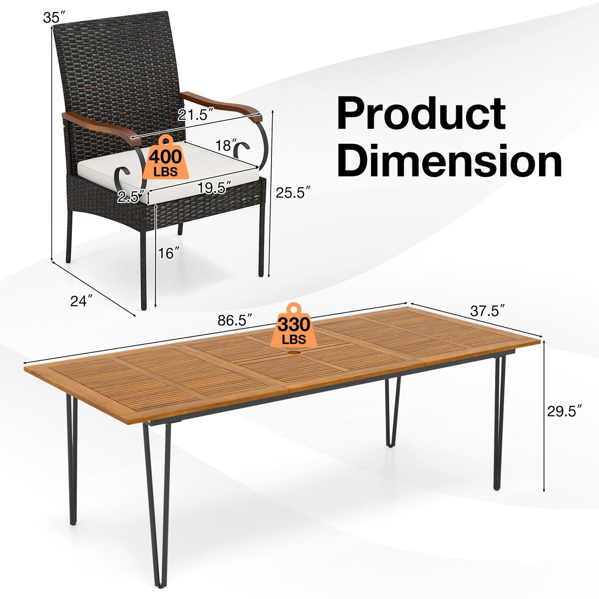 9 Pc. Patio Dining Set