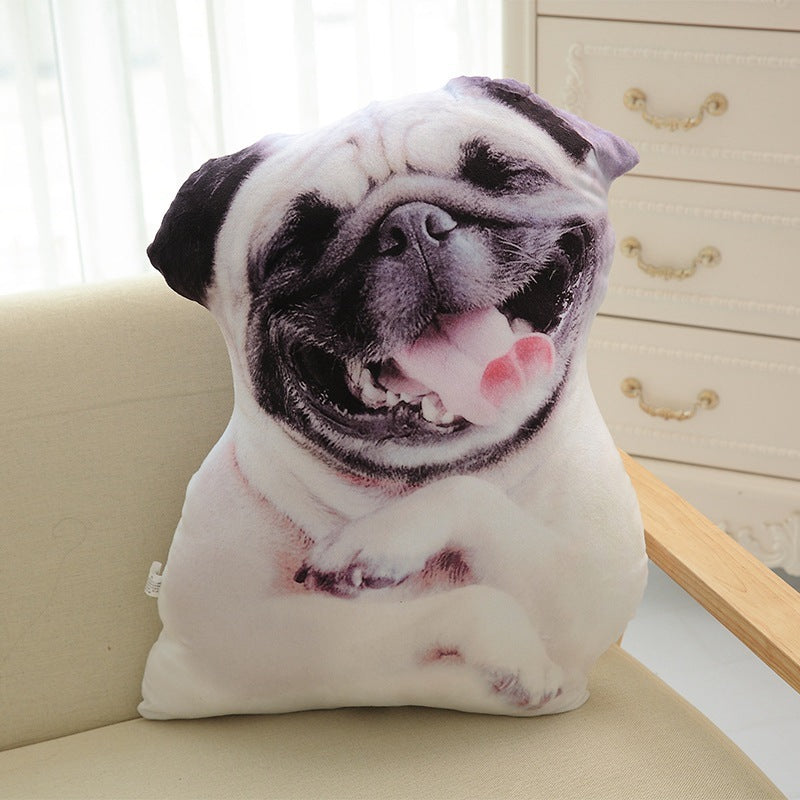 3D Dog Throw Pillows
