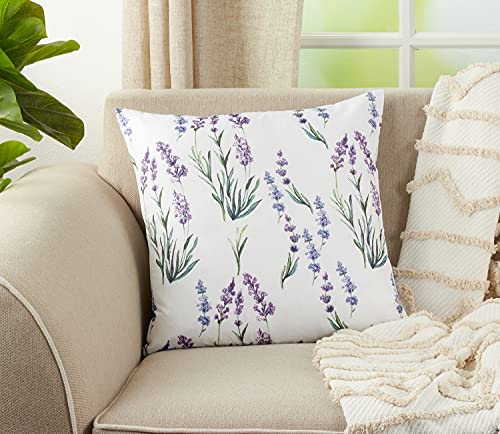 Lavender Print Throw Pillow 18" W x 18"L