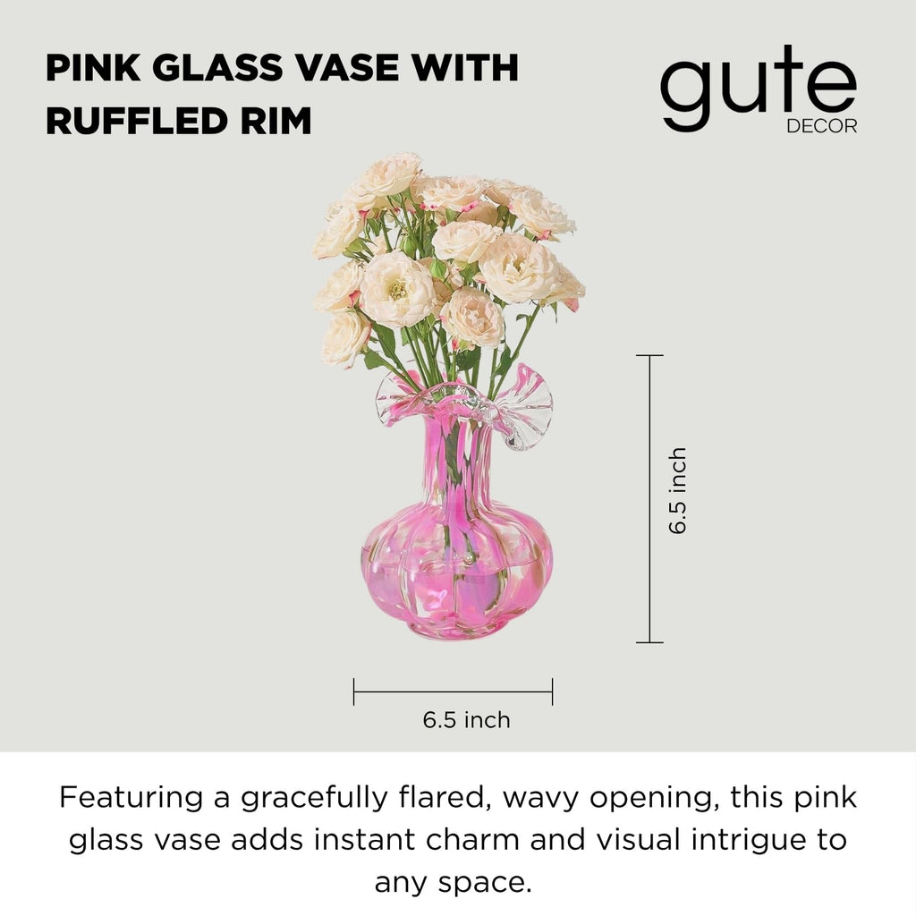 Hand‑Blown Glass Flower Vase