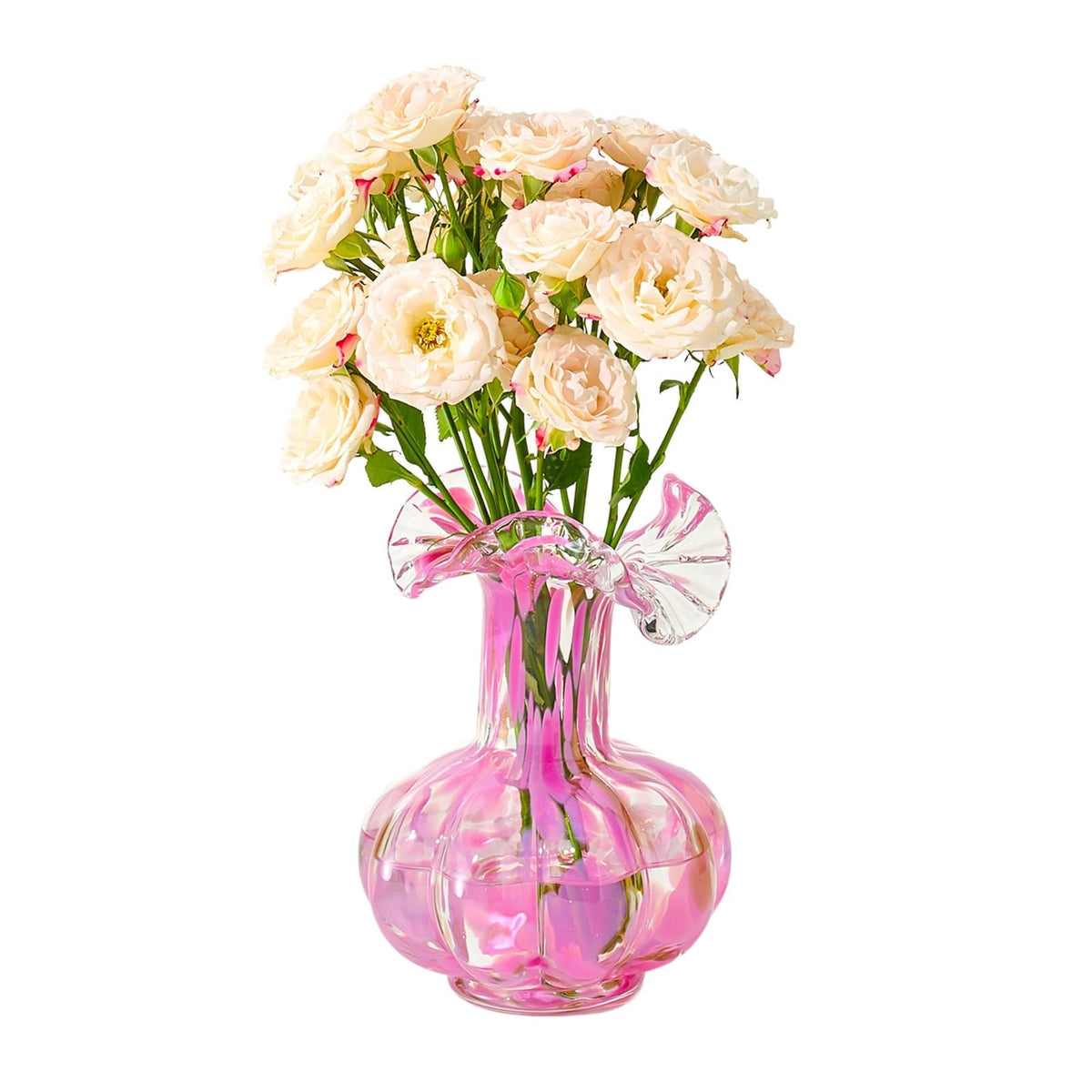 Hand‑Blown Glass Flower Vase