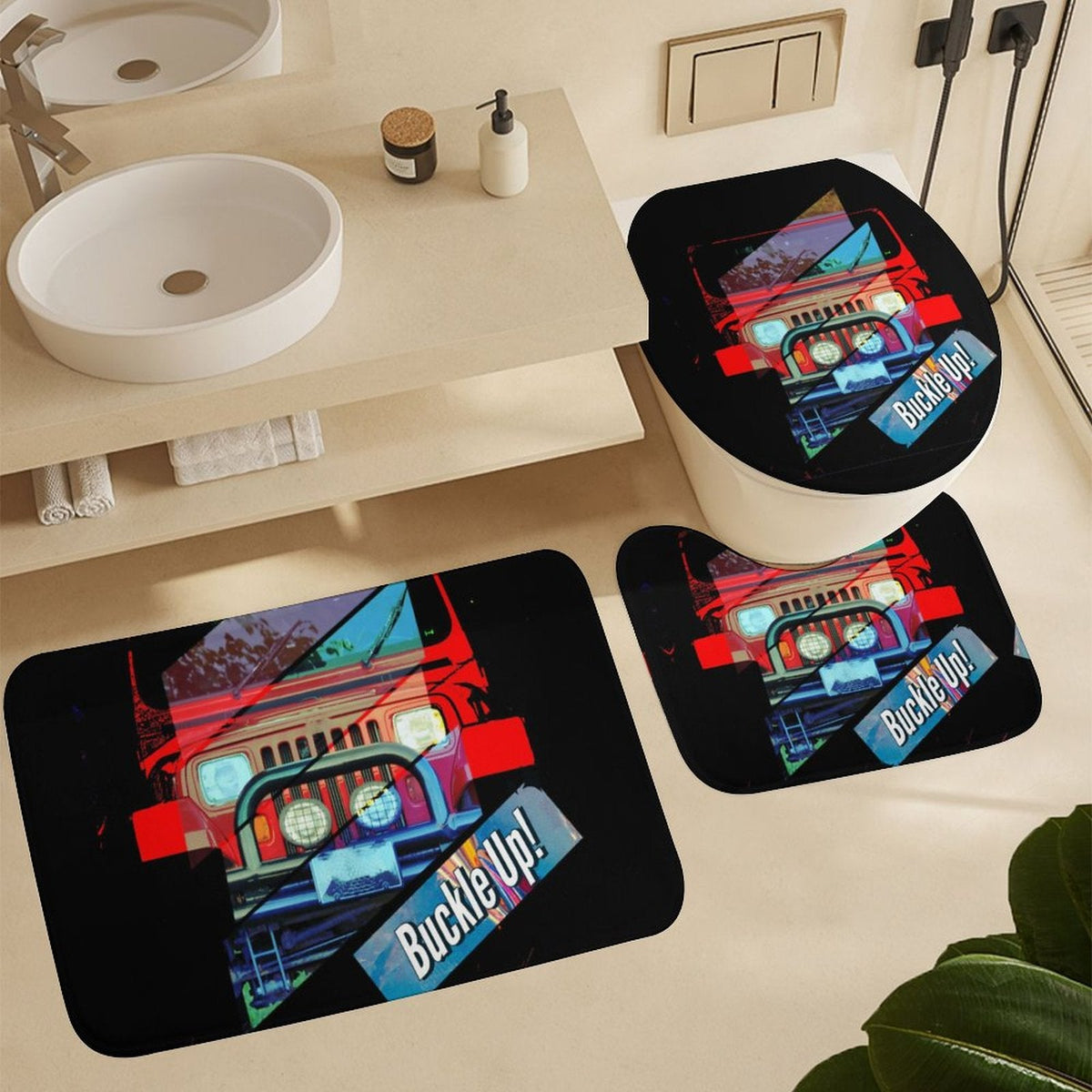 4 Pc. 4-wheel Drive Bathroom Set