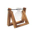 Wooden Stand Hydroponic Glass Vase