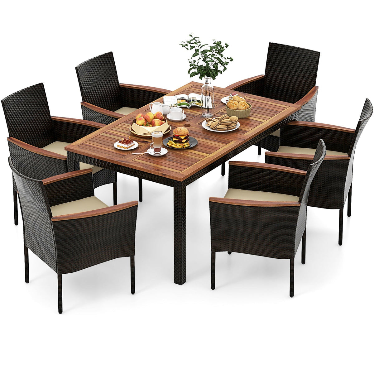 7-Pc. Rattan Patio Set