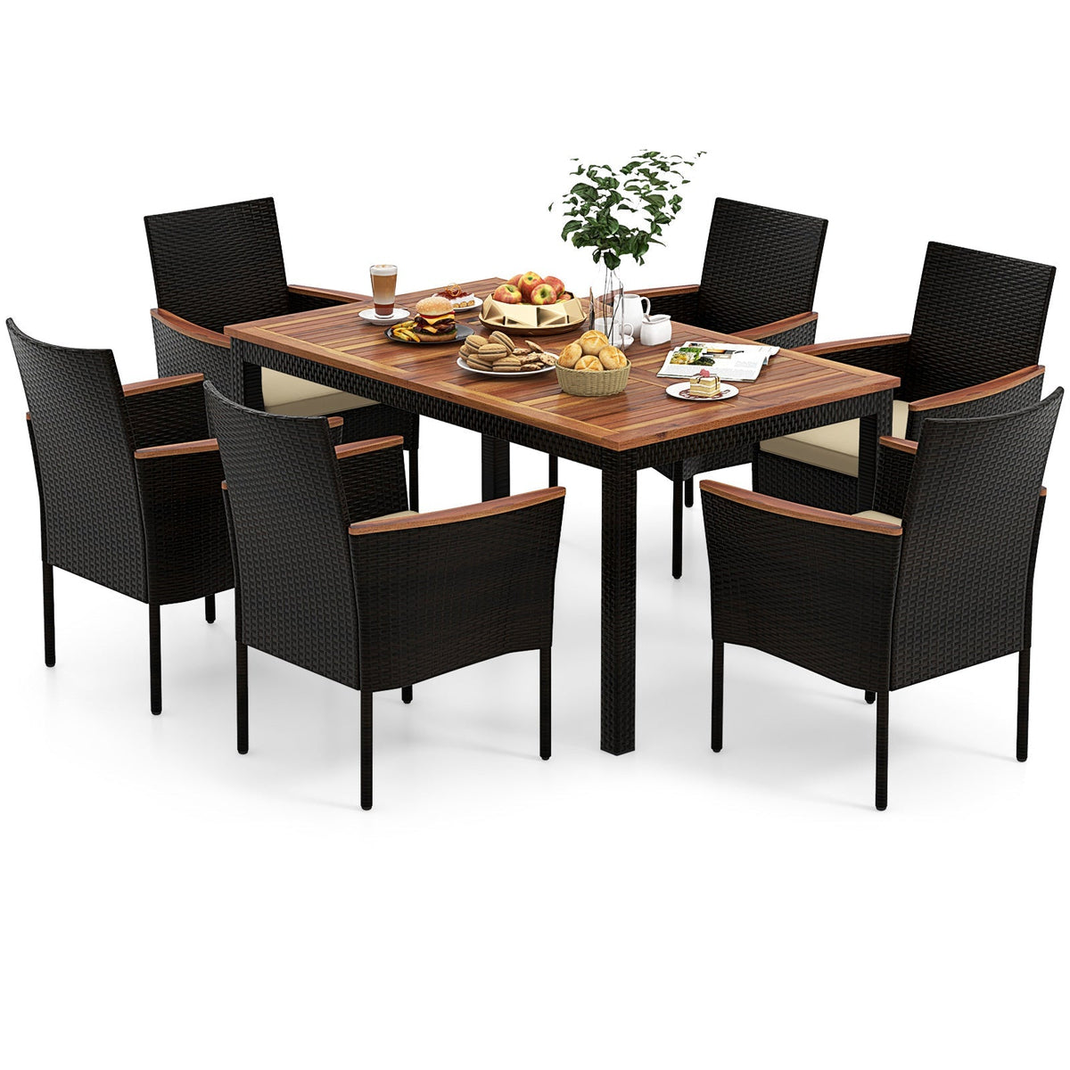 7-Pc. Rattan Patio Set