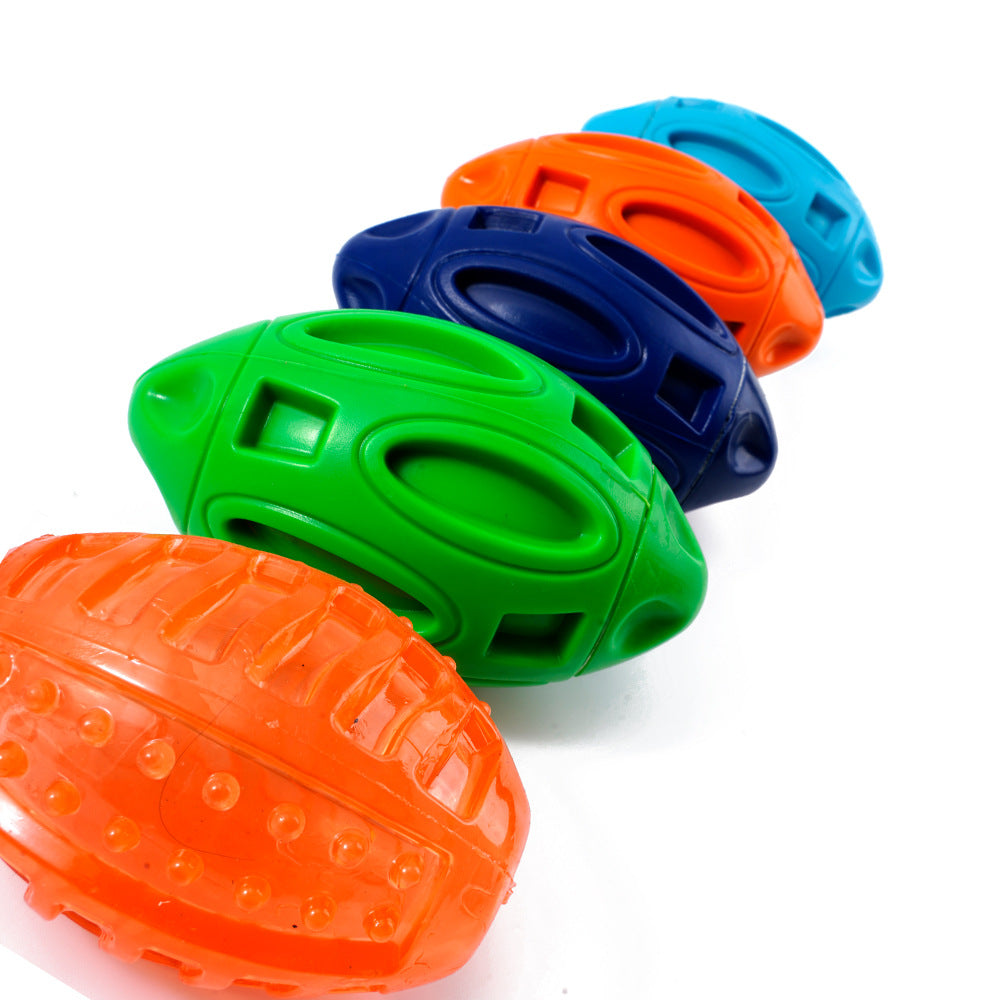 Rubber Rugby Sounding Dog Ball