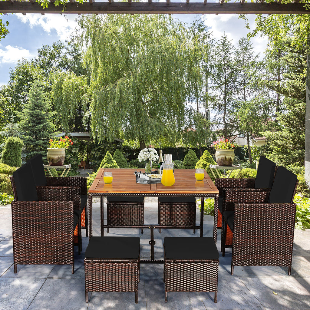 9 Pc. Patio Rattan Set