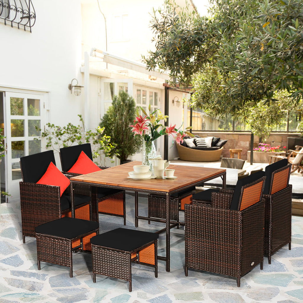 9 Pc. Patio Rattan Set