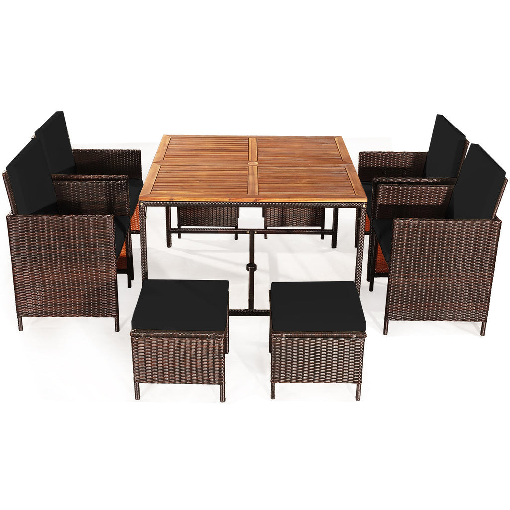 9 Pc. Patio Rattan Set