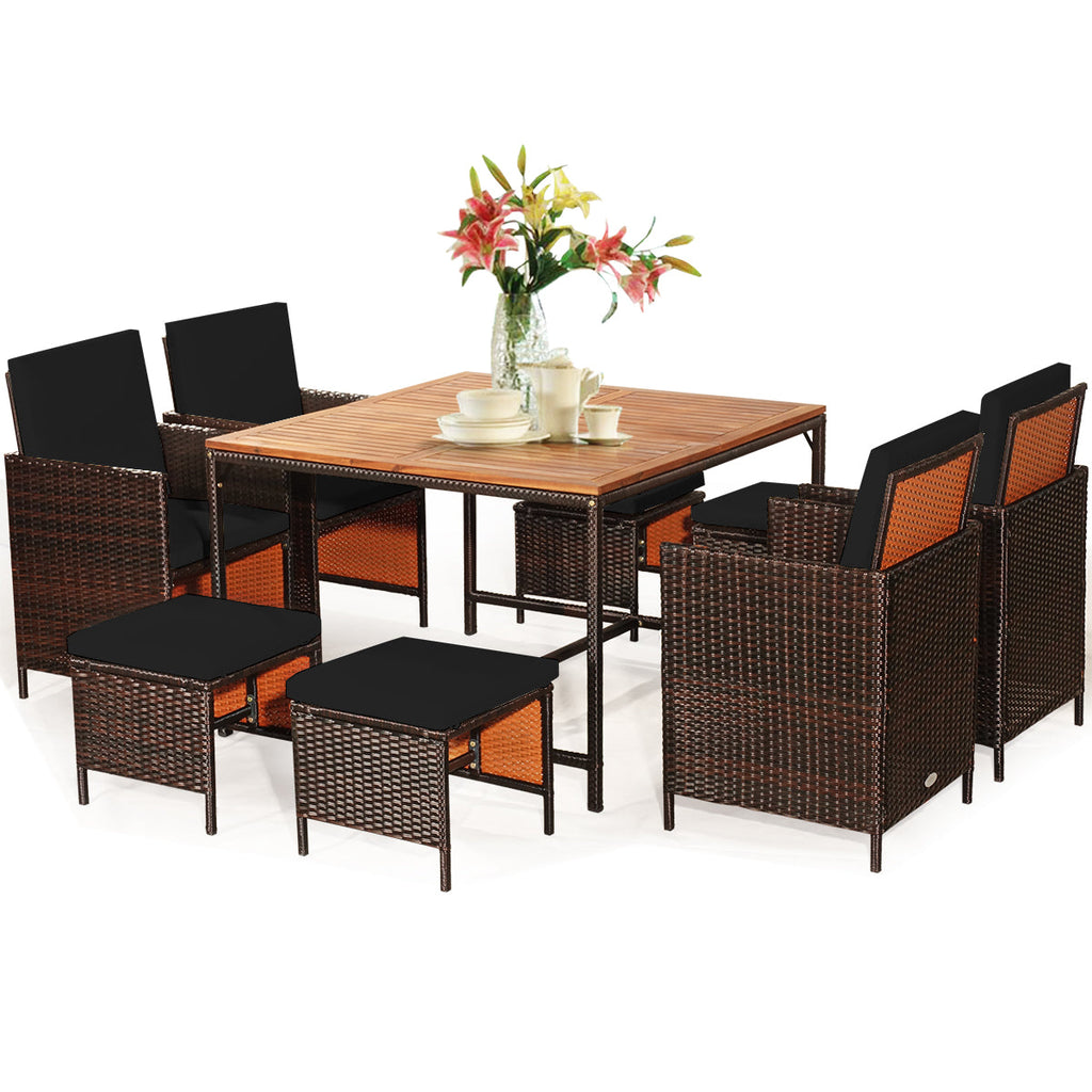 9 Pc. Patio Rattan Set