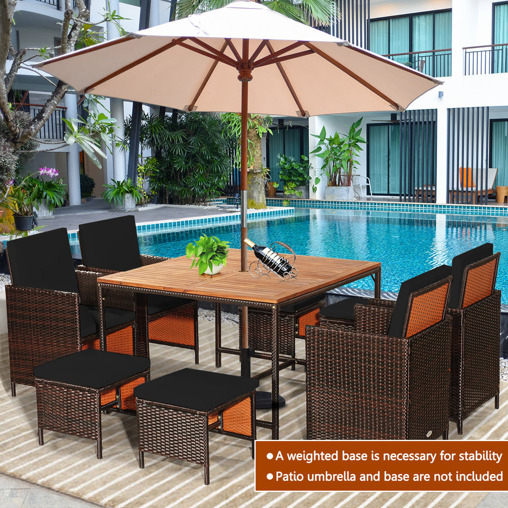9 Pc. Patio Rattan Set