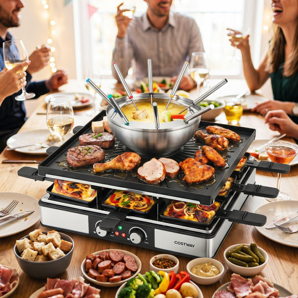 Grill/Fondue Pot For 8 People