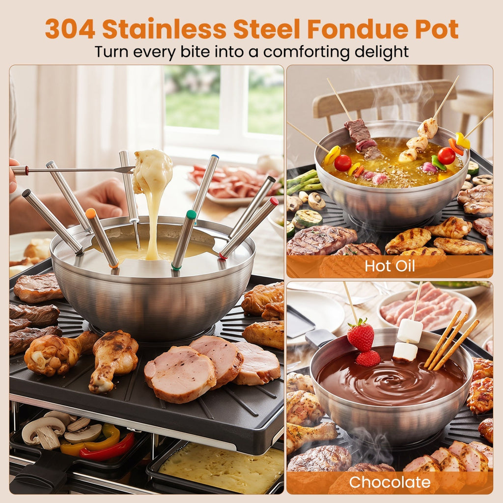 Grill/Fondue Pot For 8 People