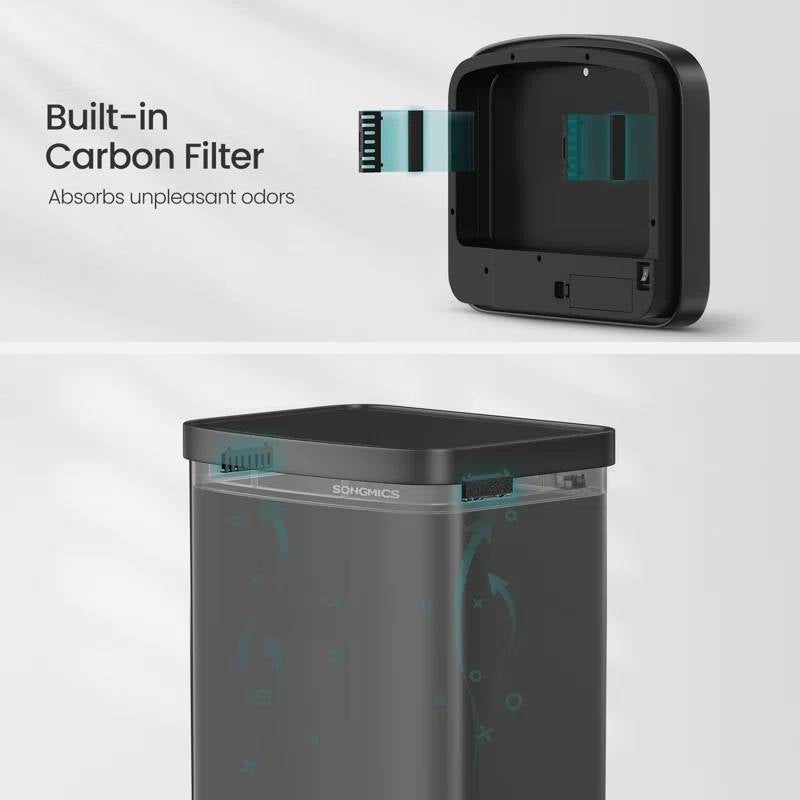 Blk 13 Gal. Touchless Trash Can