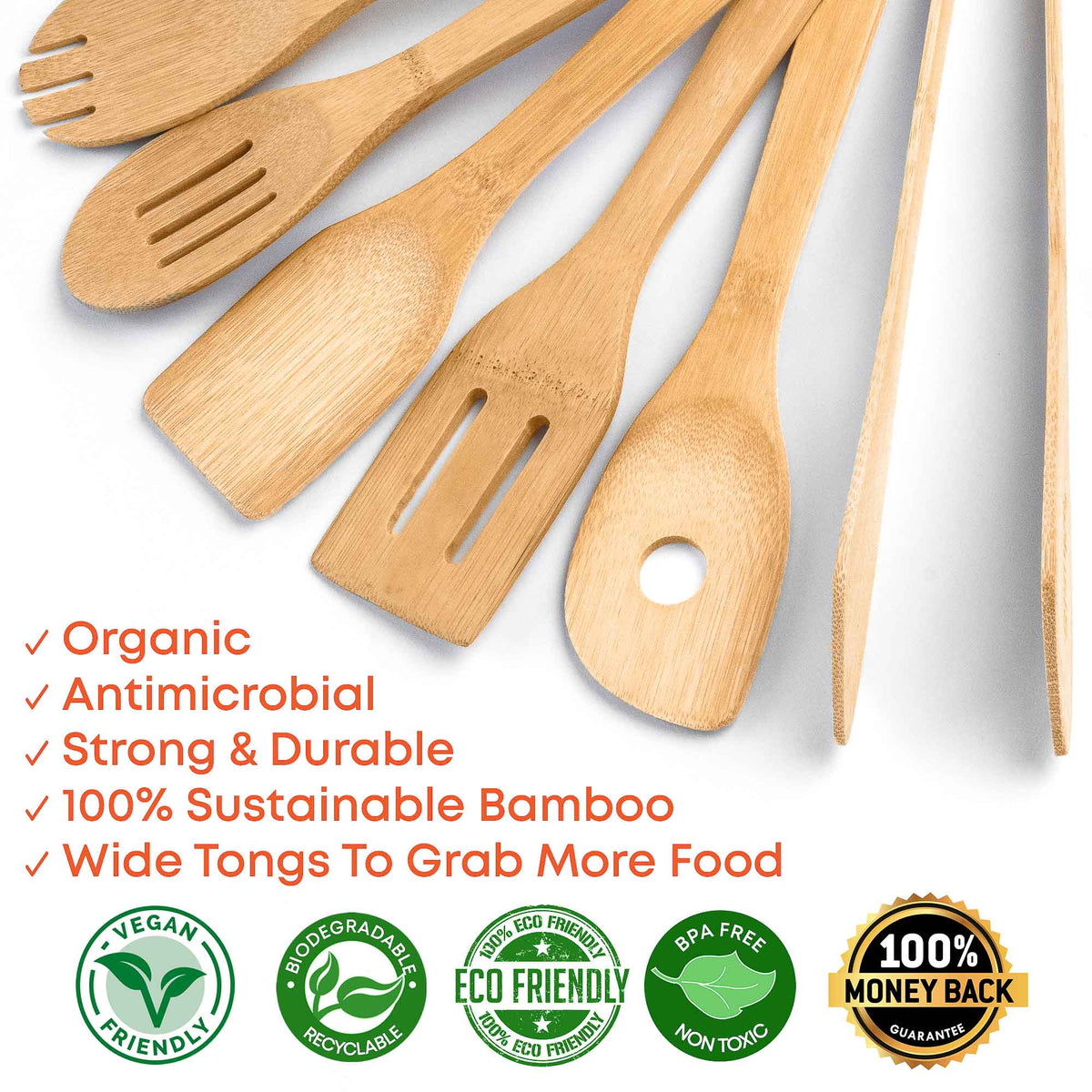 Bamboo Utensils Set 8-Pack