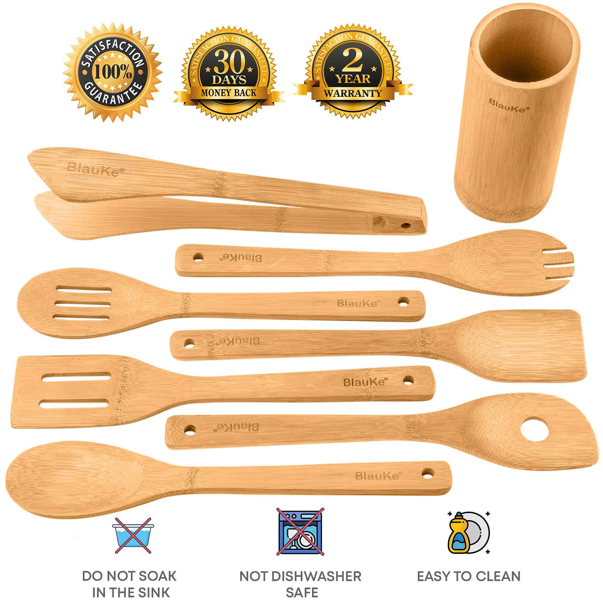 Bamboo Utensils Set 8-Pack