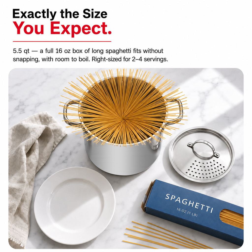 SS Pasta Pot/Strainer Lid (5.5 Qt)