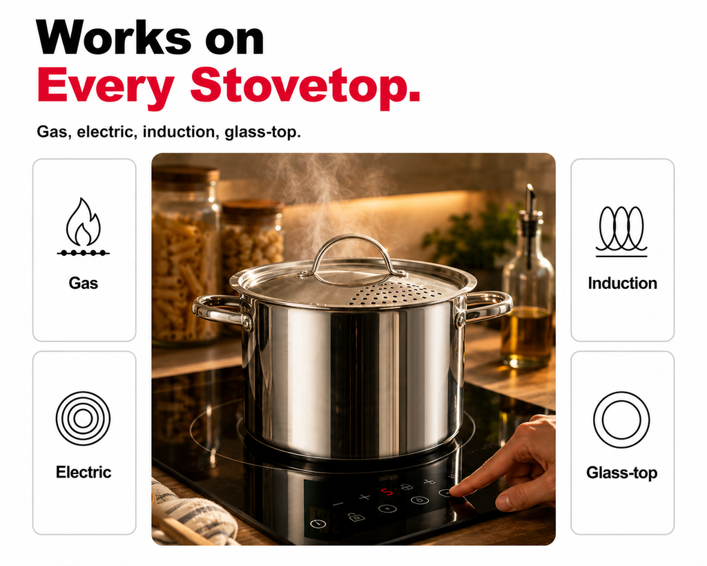 SS Pasta Pot/Strainer Lid (5.5 Qt)