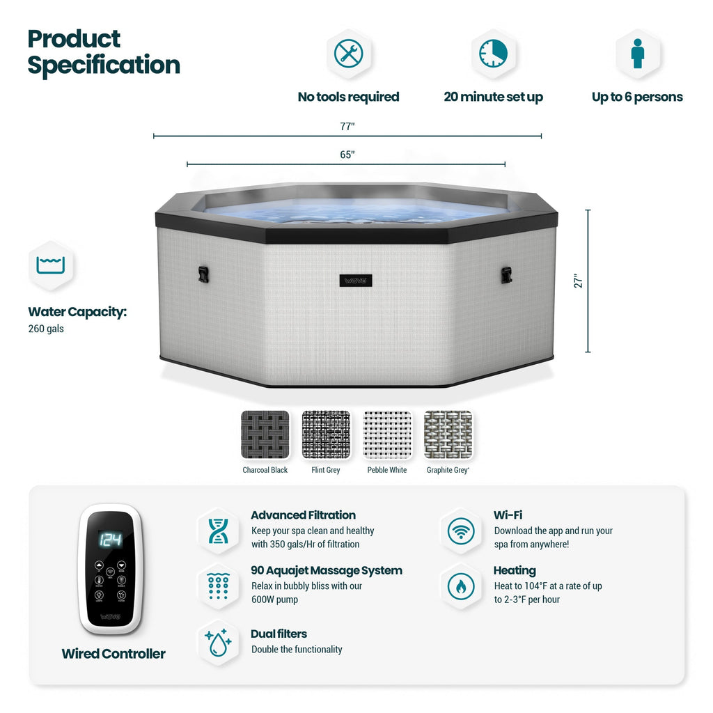 6-Person Eco Foam Hot Tub