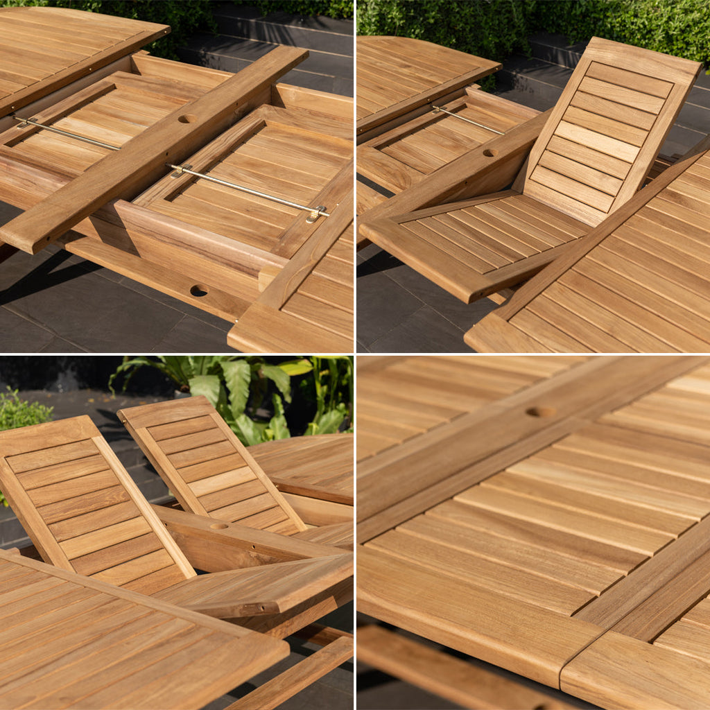 Teak Extendable Table Set