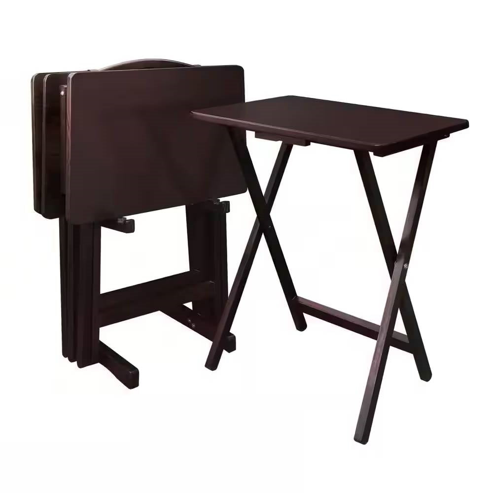 5 Pc. Brown Folding TV Tray