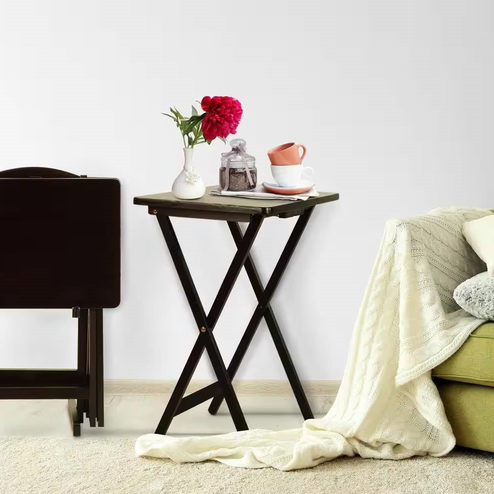 5 Pc. Brown Folding TV Tray
