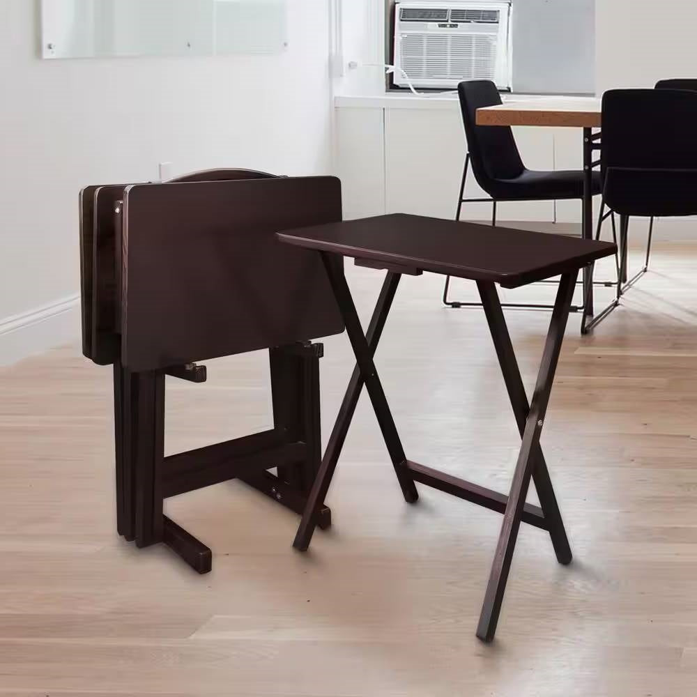 5 Pc. Brown Folding TV Tray