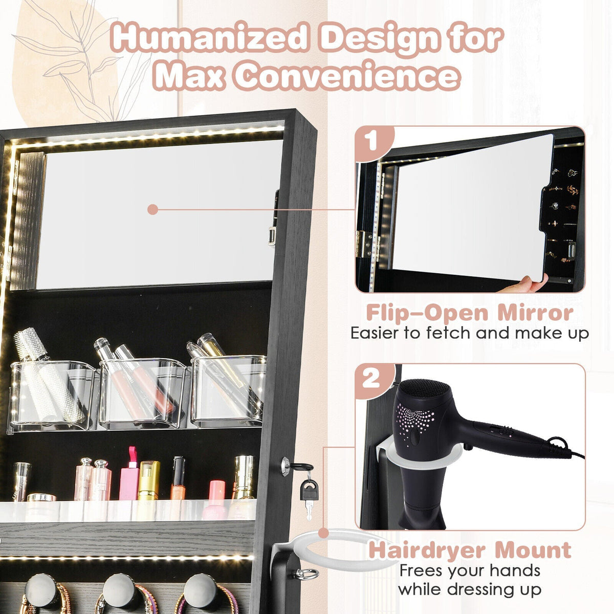 Jewelry Cabinet/Mirror Stand