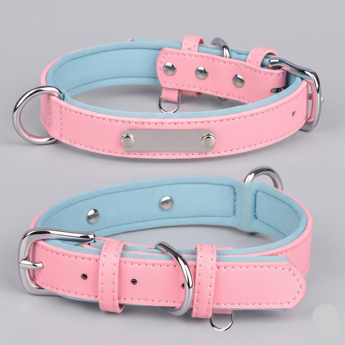 Leather Dog Collar w/Nameplate